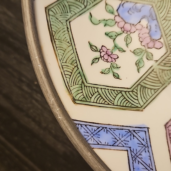 Neiman Marcus Pewter and Porcelain Bowl, Vintage - Picture 6 of 13